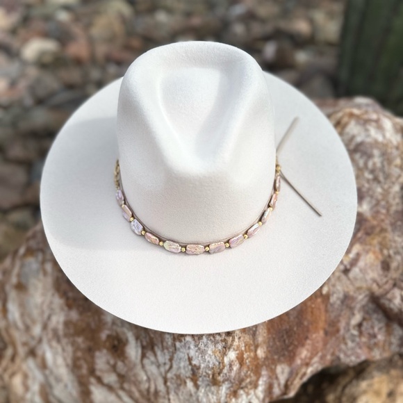 Freshwater Pearl Pink Hat Band - Picture 3 of 6